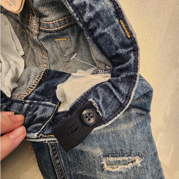 Gap Kids Boot Fit Denim Jeans Distressed SZ 6 Adjustable Waist Girls Wide Leg - Picture 7 of 10